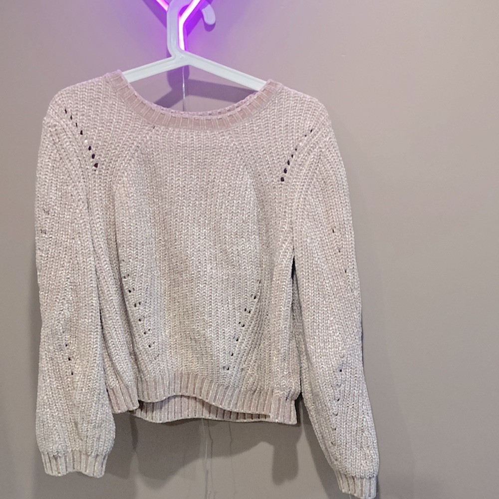 Pink knitted sweater